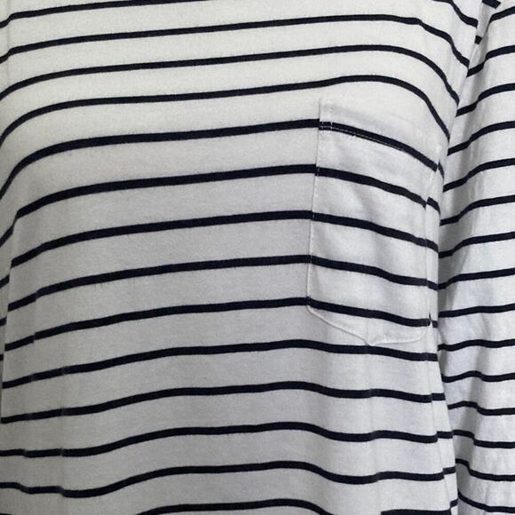 Zara Pencil Striped Tee White w/ Black Stripes size M - Picture 2 of 9
